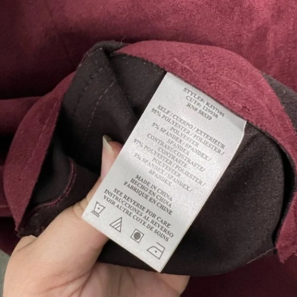 Kut From The Kloth Jacee Draped Burgundy Moto Jacket - Picture 6 of 8